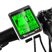 WEST BIKING Smart Wireless Bicycle Computer 2.1 inch Backlight Screen Waterproof Digital Speedometer Odometer Bike Stopw