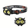 Wide Angle Light Owl LED Headlamp Mini Strong Light Portable Outdoor Exploration Camping Fishing COB Head Lamp Headlight