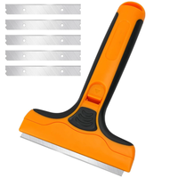 Wide Razor Blade Scraper Tool 4 Inch Glass Cleaner Replaceable SK5 Blades for Windows Paint Adhesive Removal