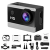 WiFi 480p Sport Camera 30FPS Anti-shake 2" Screen 30m Waterproof Action Camera with 170° Wide Angle and 1050mAh Battery