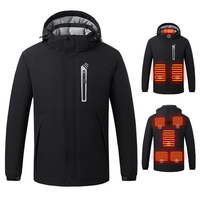 Winter Smart Heated Cotton Jacket For Men Warm Plus Velvet Thickened Down Cotton Jacket Heating USB Charging Outdoor Jac