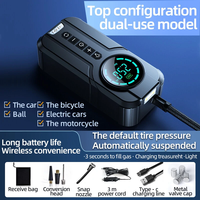 Wireless & Wired Dual-use Air Pump 18000mAh 150PSI Fast Inflation Charging LED Lighting HD Display for Car SUVs Motocycl