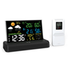 Wireless Indoor Outdoor Weather Station VA Color Screen Temperature Humidity Sensor 500 Feet Range Adjustable Backlight
