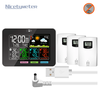 Wireless Weather Clock with 3 Temperature Humidity Sensors - Indoor/ Outdoor,  Accurate Forecast Air Pressure Detection 1