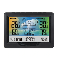 Wireless Weather Station Clock Digital Indoor Thermometer Hygrometer Meter 12H Air Pressure Record Moon Phase Barometer