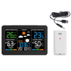Wireless Weather Station Indoor Outdoor Thermometer Hygrometer with Forecast Moon Phase Barometer Alarm 7 Buttons Backli