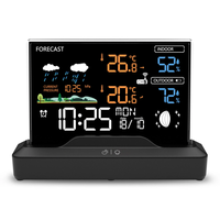 Wireless Weather Station Indoor with Forecast Moon Phase Barometer Alarm 7 Buttons Backlight RF Sensor Large LCD Display