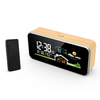 Wireless Wooden Weather Station Alarm Clock LCD Digital Thermometer Hygrometer Indoor Outdoor Temperature Humidity Meter