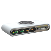 WLX-F9A 72W 4-Port USB PD Charger with Wireless Magnetic Charger Pad 2USB-A+2USB-C PD QC3.0 Fast Charging Desktop Chargi