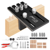 Wnew Doweling Jig Kits Aluminum Alloy Hole Drill Guide Punch Locator Dowel Cabinet Hardware Jig for DIY Woodworking Proj