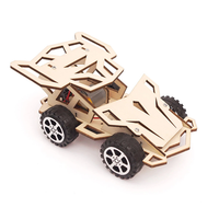 Wooden 4WD Racing Car Model Assembly Kit DIY Children
