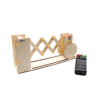 Wooden DIY Educational Scientific Experiments Early Education Toys Electric Remote Control Telescopic Door for Children