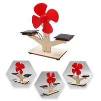 Wooden Solar Power Fan Model Assembly Kit DIY Children