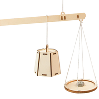 Wooden Weighing Beam Scale Model Assembly Kit DIY Children