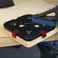 Woodworking Corner Jig Router Template Template 4 in 1 R15-R50 Aluminium Alloy Router Arcs Wood Milling Cutter Round R-c