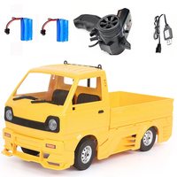 WPL D12 1/10 2.4G 2WD Military Truck Crawler Off Road RC Car Vehicle Models Toy Several Battery With Wide Body Low Lying