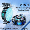 X106B 2-in-1 Wireless Charger Cooling Fan 15W Magnetic Fast Charging Back Clip Fan Radiator for Mobile Phone