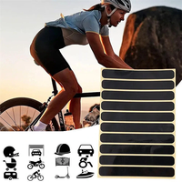 XANES 10PCS Set 8*1cm Invisible Reflective Adhesive Tape Bicycle Helmets Black Car Covering White Scratches Repairing fo