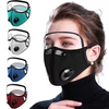 XANES Cycling Protective Mask with Valves Protective Lens Removable Filter Warm Sports Mask Dust-proof Reusable