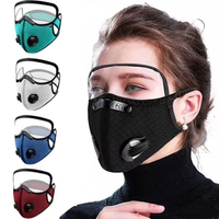 XANES Cycling Protective Mask with Valves Protective Lens Removable Filter Warm Sports Mask Dust-proof Reusable