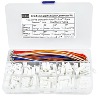 XH2.54 Connector Kit Pre-crimped Wire 150mm 2P 3P 4P 5P 6P 7P Housing Straight Pin Heat Shrink Tubing Electronics Projec