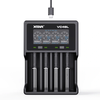 XTAR VC4SL QC3.0 LCD Screen Display 3.6V/3.7V/1.2V Li-ion Battery Charger 4-Slots Type-C Fast Charging Current Optional
