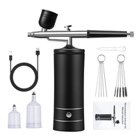 Yarboly Handheld Airbrush Kit Dual Action Portable 0.4mm Nozzle High Pressure 20-27psi for Tattoo Art Painting Makeup Ca