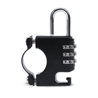 Yiquan Three Digit Codes Combination Bike Lock Aluminum Alloy 0.1kg Lightweight Portable Security Tool for Cycle Handleb