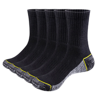 YUEDGE 5 Pairs Men Sports Cotton Socks Athletic Cushioned Hiking Walking Socks Terry Thermal Socks Moisture Wicking Casu