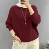 ZANZEA Daily Style Women Knitted Long Sleeve Crew NeckT-shirt Casual Solid Loose Work Tops