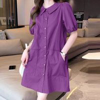 ZANZEA Elegant Style Women Shirt Dress Holiday Casual Raglan Sleeve Sundress Turn-Down Collar Solid Mini Vestidos Dress