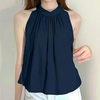 ZANZEA Elegant Style Womens Tank Vest Summer Sleeveless O-Neck Plain Casual Loose Camisoles Top
