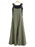 ZANZEA Plus Size Women Overalls Bib Pants Loose Pockets Jumpsuit