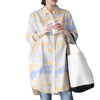 ZANZEA Plus Size Women Tie Dye Blouse Button Split Hem Long Sleeve Lapel Casual Loose Fit Mid Long Shirt