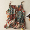 ZANZEA Women Camisole Tanks Top Ladies Cotton Linen Print Vest Sleeveless Undershirt Large Size Linen Loose Tanks