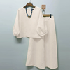 ZANZEA Women Casual Solid Top Pant Sets Spring Summer Puff Sleeve Top Wide Leg Trouser 2pcs Outfits Daily 2 Pieces Women