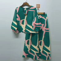 ZANZEA Women Casual Solid Top Pant Sets Spring Summer Puff Sleeve Top Wide Leg Trouser 2pcs Outfits Daily 2 Pieces Women