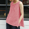 ZANZEA Women Plaid Knotted Round Neck Sleeveless Casual Tank Top