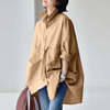 ZANZEA Womens Office Casual Solid Color Long Sleeve Shirts with Pockets Elegant Lapel Button Up Midi Blouse
