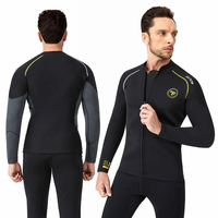 ZCCO 1.5mm Diving Suit Comfortable Neoprene Long Sleeve Waterproof Front Zipper Smooth Design Water Sport Jacket for Sur