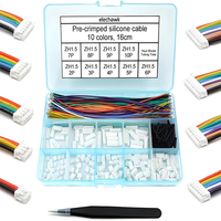 ZH1.5MM Connector Socket Kit with Crimped Cable Terminal 2345678910P Housing 16cm 28AWG Wire Pre-crimped 10 Colors for D