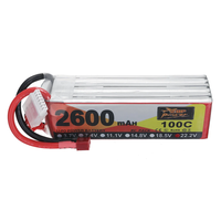 ZOP Power 22.2V 2600mAh 100C 6S LiPo Battery T Plug for RC Car