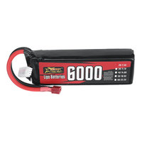 ZOP Power 7.4V 6000mAh 100C 2S LiPo Battery T Plug for RC Car