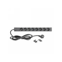 Adam Hall 19" Parts 87471 USB - 8-fach 19" Steckdosenleiste mit Schalter und 2 USB-Ladebuchsen