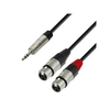 Adam Hall Cables 4 Star Serie - Audiokabel REAN 3, 5 mm Klinke stereo auf 2 x XLR female 1, 8 m