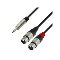 Adam Hall Cables 4 Star Serie - Audiokabel REAN 3, 5 mm Klinke stereo auf 2 x XLR female 1, 8 m