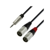 Adam Hall Cables 4 Star Serie - Audiokabel REAN 3, 5 mm Klinke stereo auf 2 x XLR male 1, 8 m