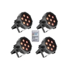 Cameo FLAT PAR CAN TRI 3W IR SET - 7x3W High Power TRI Colour FLAT LED RGB PAR Scheinwerfer schwarz