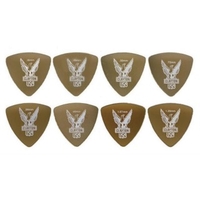 Clayton Plektrum Ultem Gold 0, 38 mm,  transparent-gold Rounded Triangle