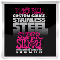 ERNIE BALL Slinky Stainless E-Gitarren Saiten Satz 9-42